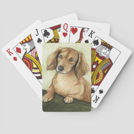 Cartas de juego de arte de perro de Dachshund