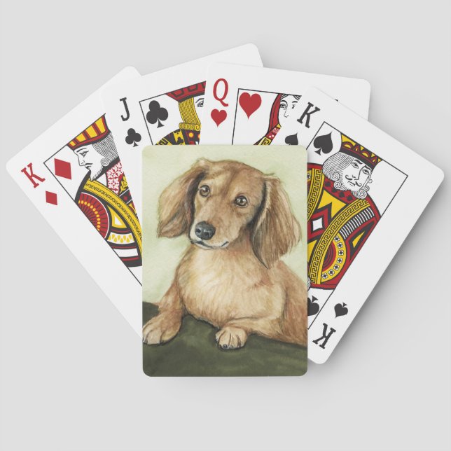 Cartas de juego de arte de perro de Dachshund (Reverso)