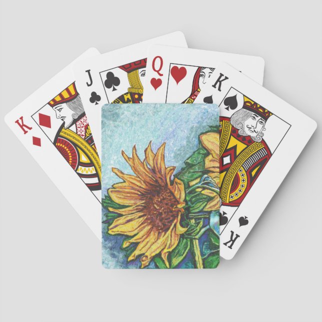 Cartas de juego de arte del girasol (Reverso)
