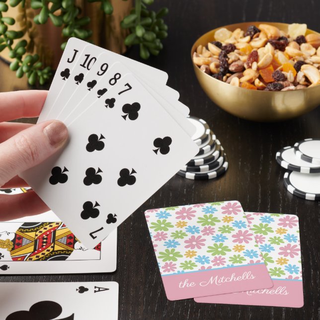 Cartas de juego de arte floral retro personalizada (In Situ)