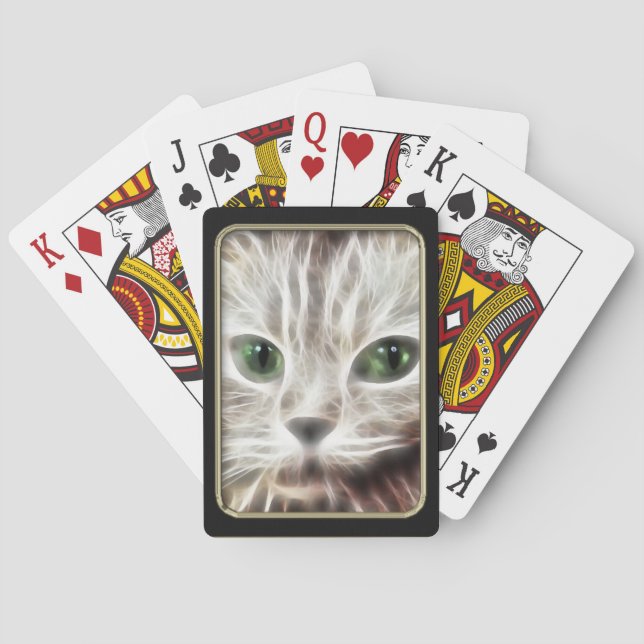 Cartas de juego de arte fractal de Kitty (Reverso)