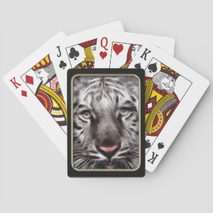 Cartas de juego de arte fractal de tigres blancos