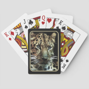 Cartas de juego de arte fractal Leopard Face