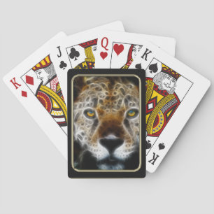 Cartas de juego de arte fractal Leopard Face