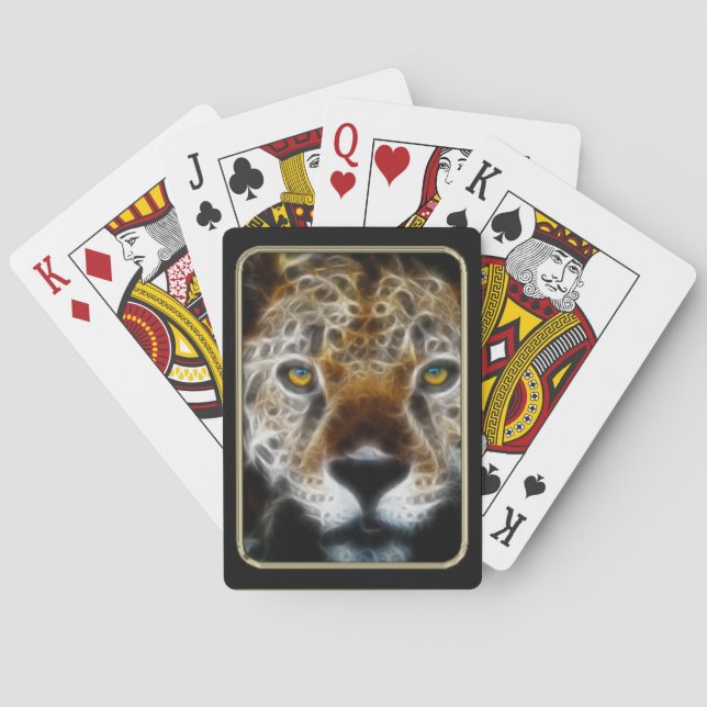Cartas de juego de arte fractal Leopard Face (Reverso)