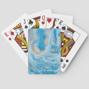 Cartas de juego de arte marmolizado Blue Marble