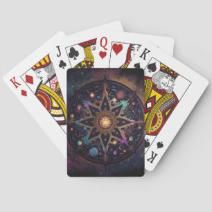 Cartas de juego de arte visual cósmico de Mandala
