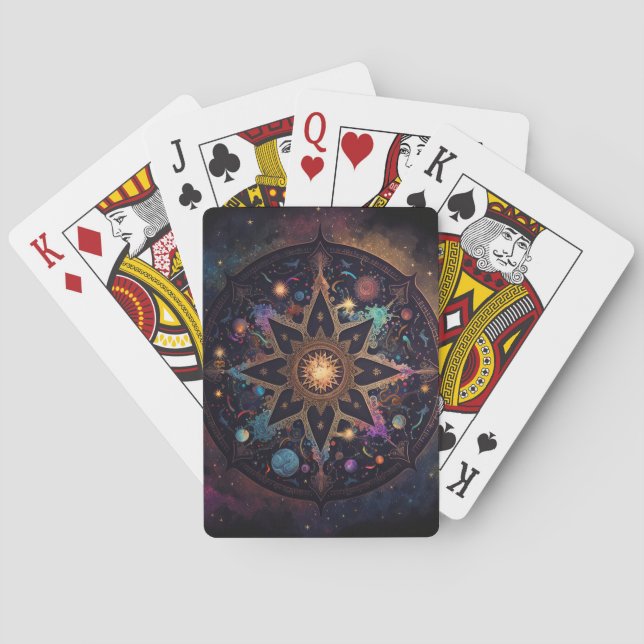 Cartas de juego de arte visual cósmico de Mandala (Reverso)