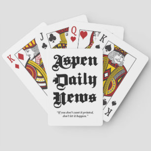Cartas de juego de Aspen Daily News Personalizado