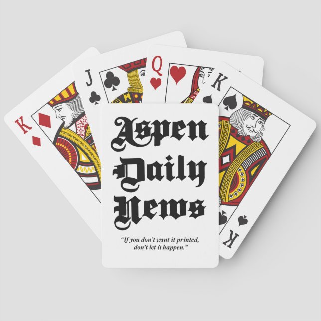 Cartas de juego de Aspen Daily News Personalizado (Reverso)