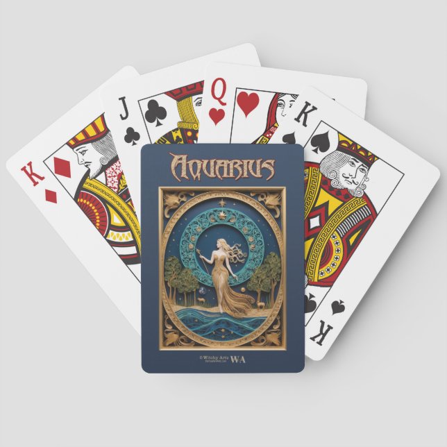 Cartas de juego de astrología - Rótulo Aquarius Zo (Reverso)