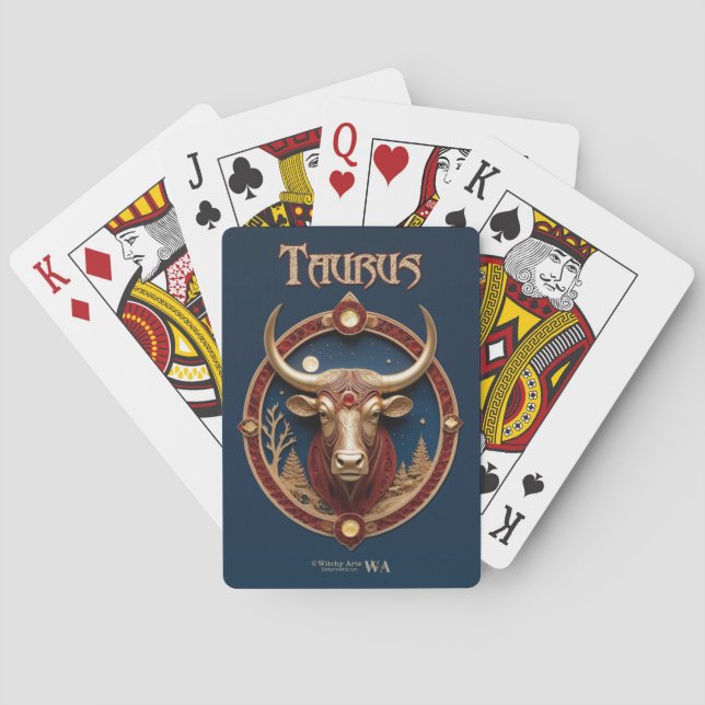 Cartas de juego de astrología - Rótulo Taurus Zodi (Reverso)