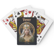 Cartas de juego de astrología - Rótulo Virgo Zodia