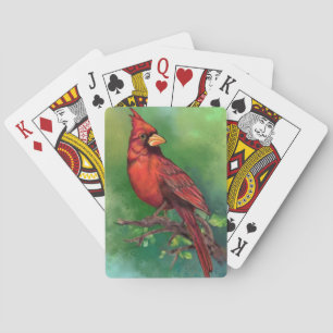 Cartas de juego de aves del cardenal rojo del nort