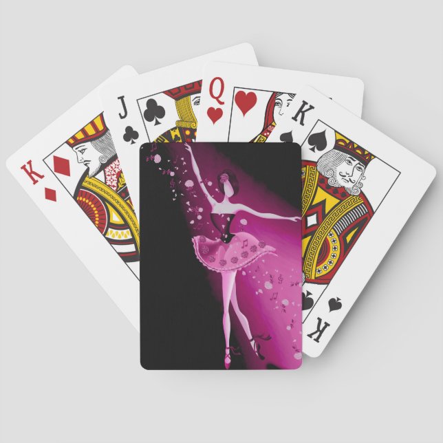 Cartas de juego de Bailarina y Rosas (Reverso)