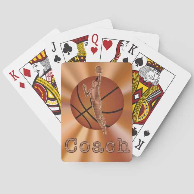 Cartas de juego de baloncesto, regalos de entrenad (Reverso)