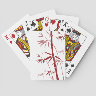 Cartas de juego de bambú rojo