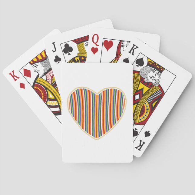 Cartas de juego de bandas de corazón (Reverso)