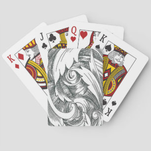 Cartas de juego de barrido de arte de tinta