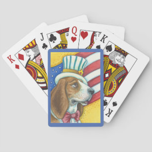 CARTAS DE JUEGO DE BASSET HOUND TÍO SAM, DOG BICYC