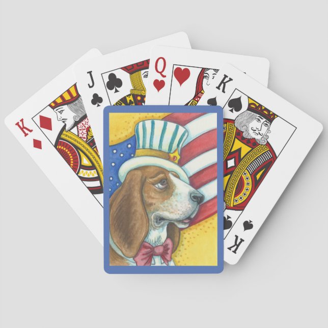 CARTAS DE JUEGO DE BASSET HOUND TÍO SAM, DOG BICYC (Reverso)