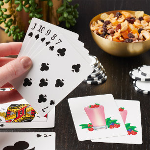 Cartas de juego de bebidas con batido