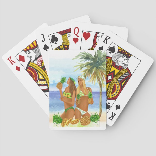 Cartas de juego de belleza tropical (Reverso)