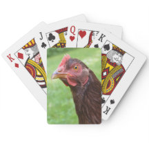 Cartas de juego de bicicletas de pollo rojo