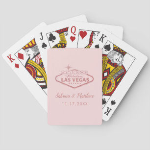 Cartas de juego de bienvenida a Las Vegas en rosa 