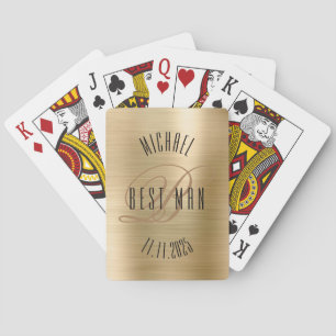Cartas de Juego de Boda con Monograma del Padrino