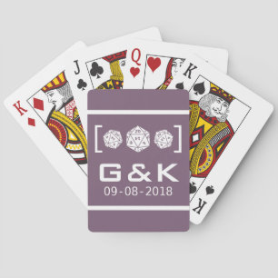 Cartas de juego de Boda de juegos de dados Purple