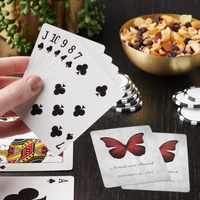 Cartas de juego de Boda de mariposa roja (In Situ)