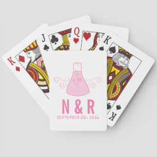 Cartas de juego de Boda de química dulce rosa