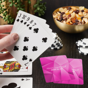 Cartas de juego de Boda de tonos de joyas rosas
