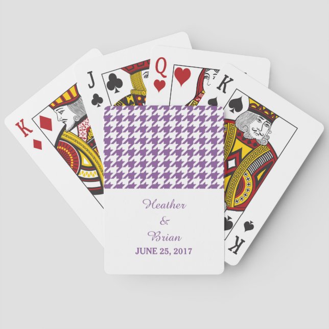 Cartas de juego de Boda morado de gallo (Reverso)