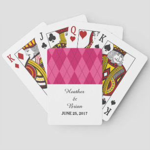Cartas de juego de Boda rosado de arglos