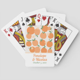 Cartas de juego de Boho Summer Naranja Boda