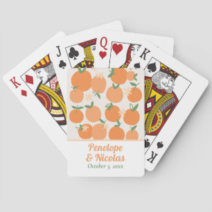 Cartas de juego de Boho Summer Naranja Boda