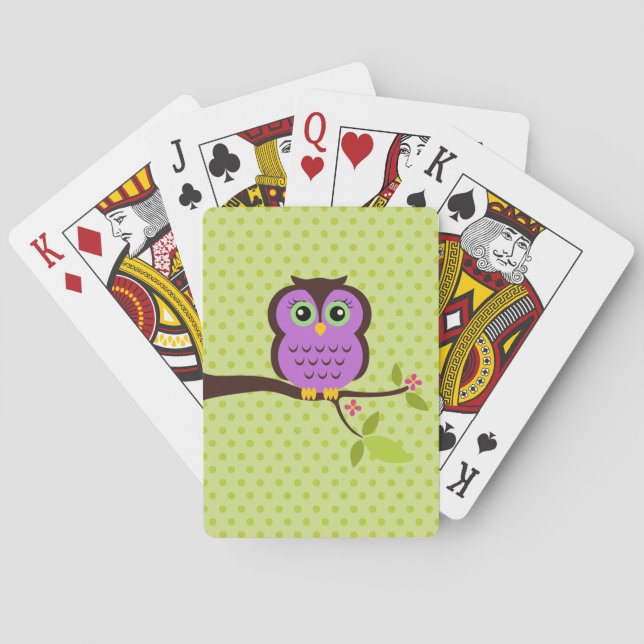 Cartas de juego de búho lindo (Reverso)