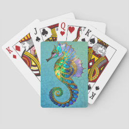 Cartas de juego de caballito de mar mágico dorado