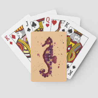 Cartas de juego de caballito de mar morado Purpuri