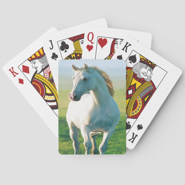 Cartas de juego de caballos blancos (Reverso)
