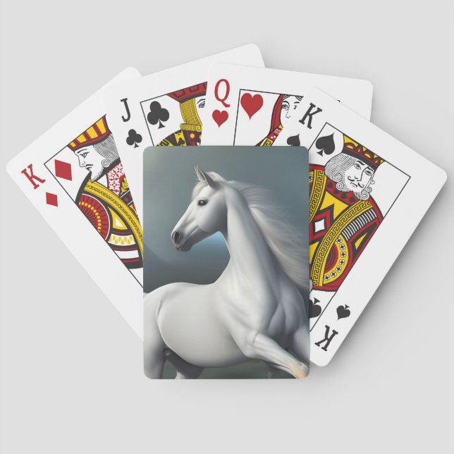 Cartas de juego de caballos blancos (Reverso)
