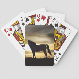 Cartas de juego de caballos de Silhouette