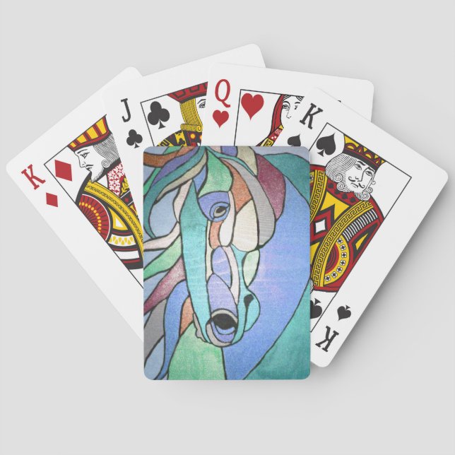 Cartas de juego de caballos metálicos (Reverso)