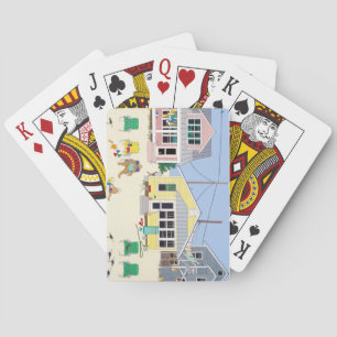 Cartas de juego de cabañas de Pastel Beach