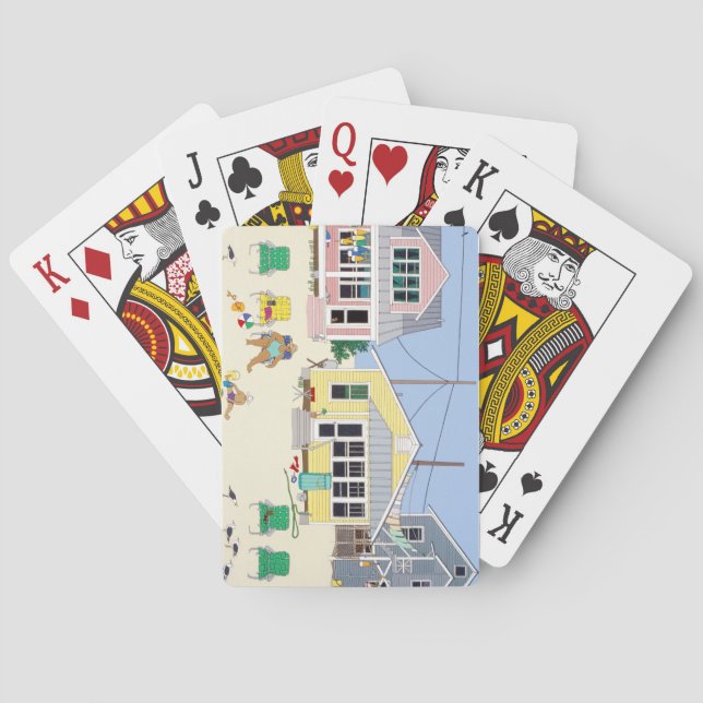 Cartas de juego de cabañas de Pastel Beach (Reverso)