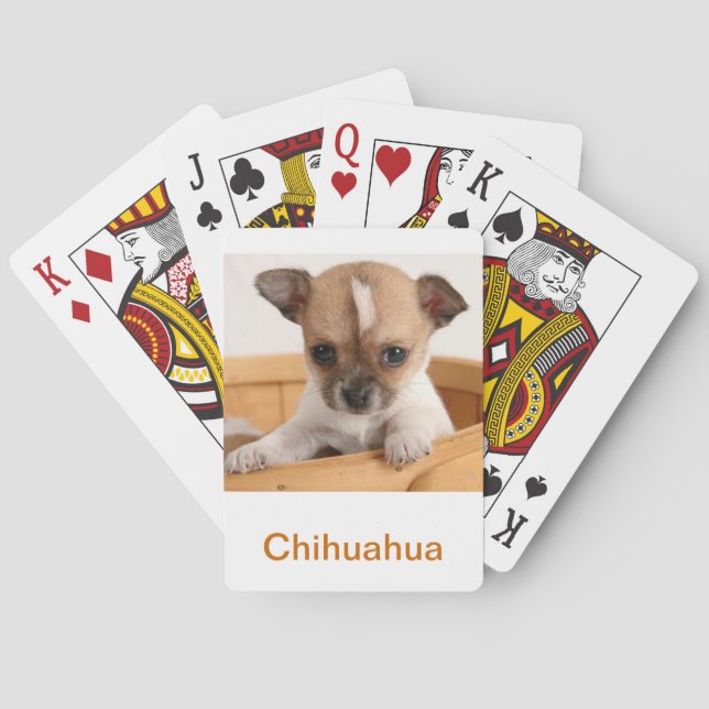Cartas de juego de cachorros de Chihuahua (Reverso)