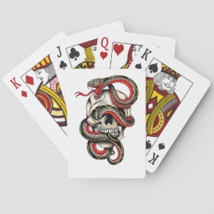 Cartas de juego de Calavera y Serpiente   Diseño a