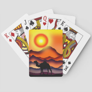 Cartas De Juego De Camel En Sunset Desert